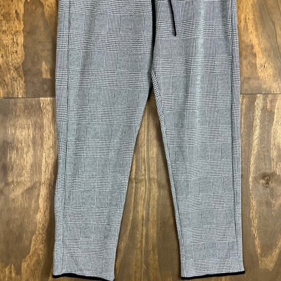 Zara Basic Womens Pants Black White Plaid Pull On Drawstring Pockets Small - Picture 3 of 10